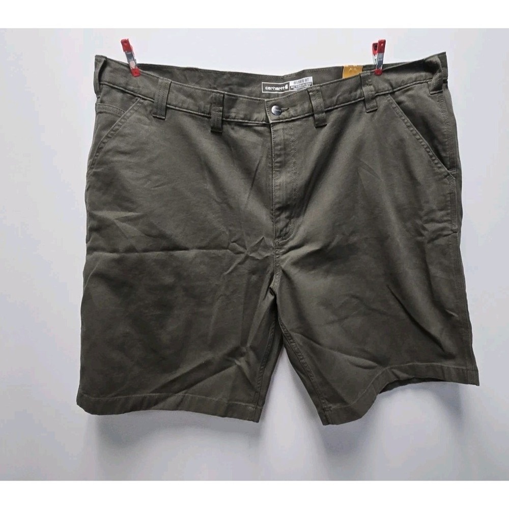 NWT Men Carhartt Rugged Relaxed Fit Canvas Work Short BS2514-M 10" Size 46 Green